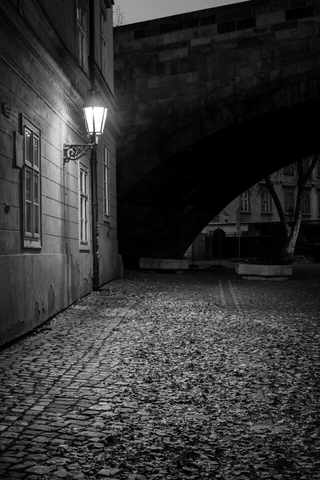 Gloomy lantern old building