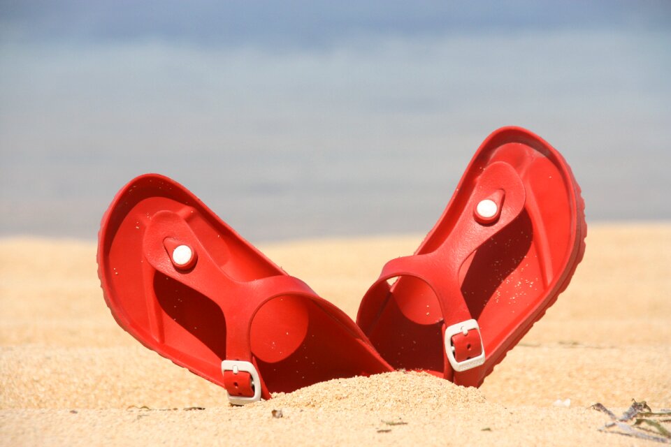 Flip flops beach sea
