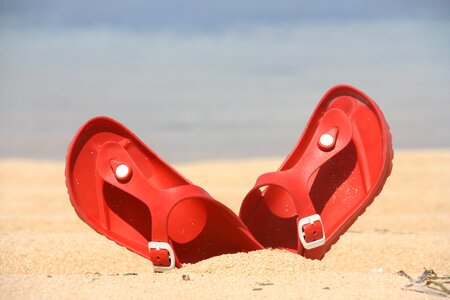 Flip flops beach sea photo