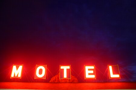 Hotel neon night photo