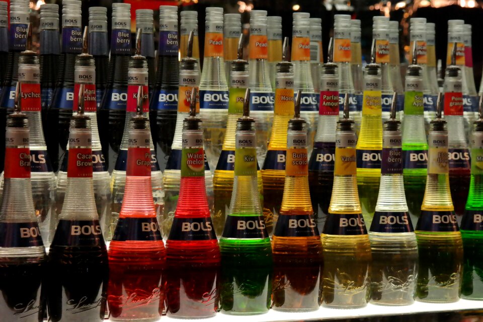 Benefit from cocktail bar glass bottles