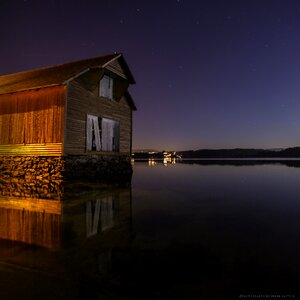 The boathouse night yellow