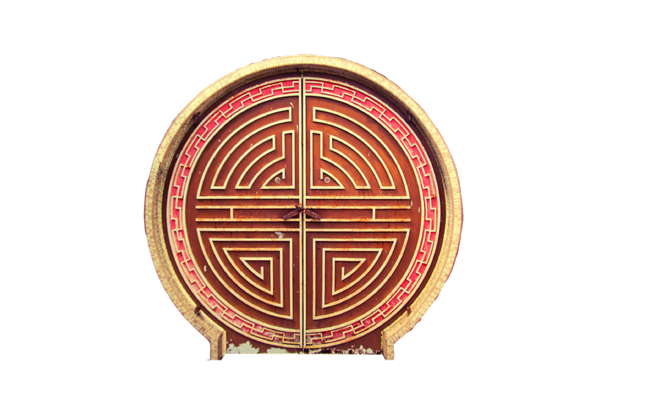 Wooden gate pattern circle