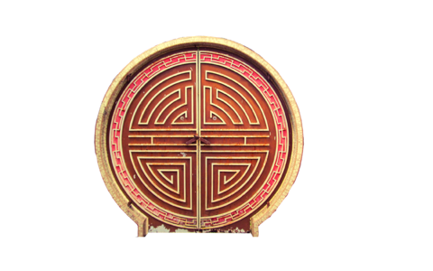 Wooden gate pattern circle
