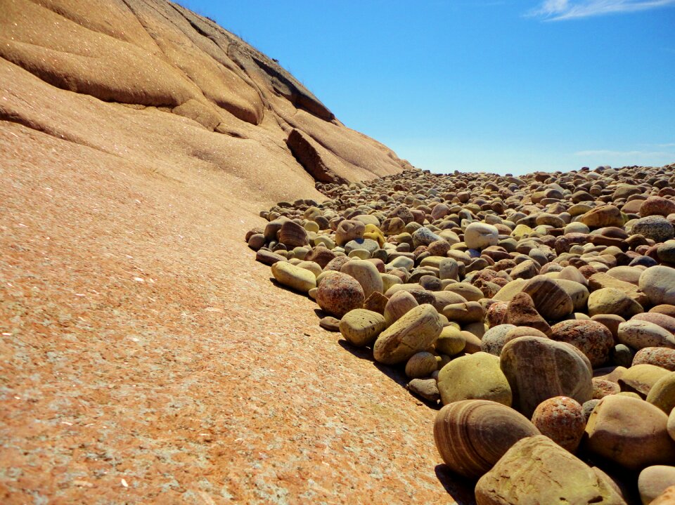 Pebbles scree beach