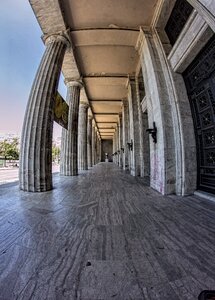 Cityscape building columns photo