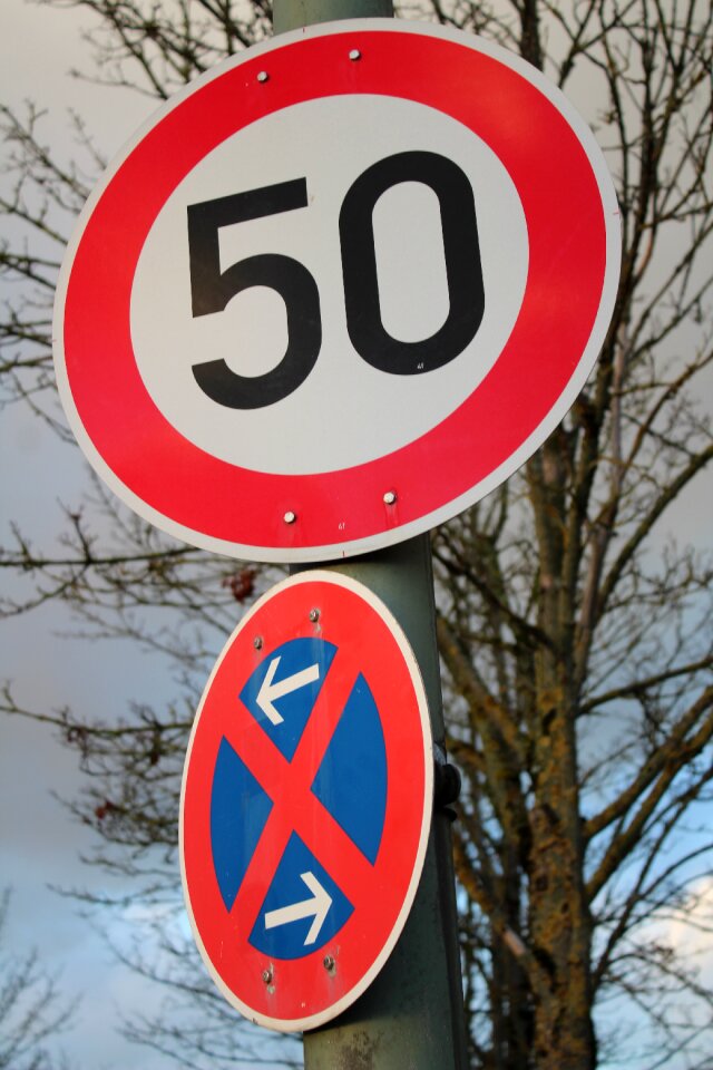 Red traffic road sign