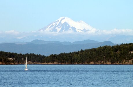 Puget sound mountain snow-capped