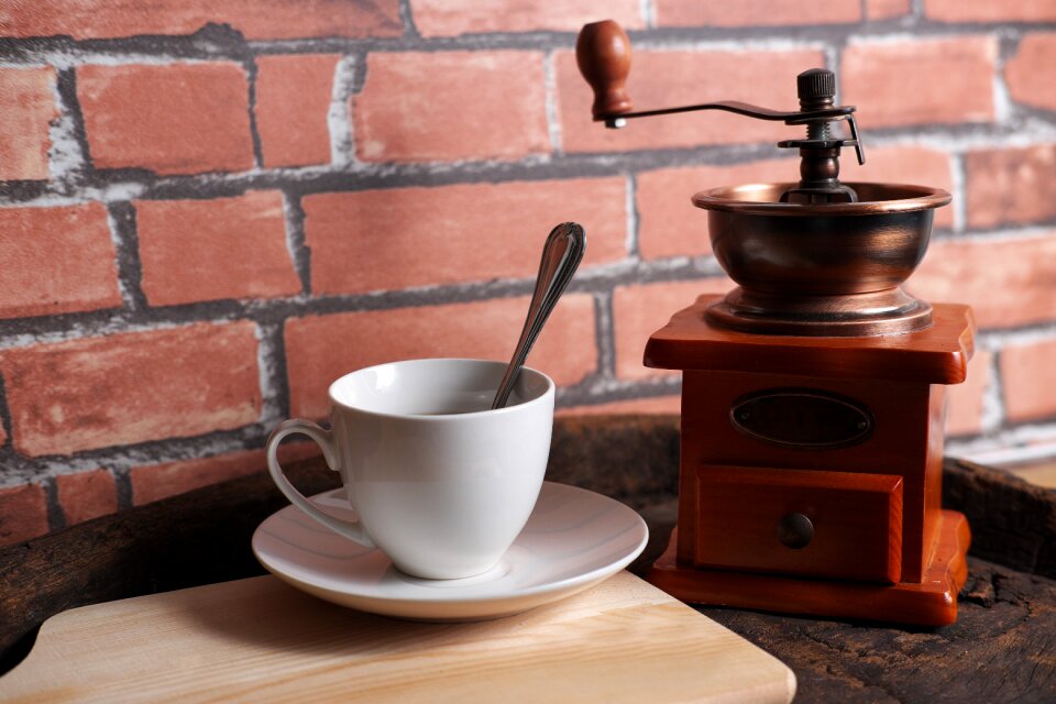 Espresso matchine brick wall