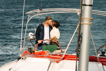 Yacht ring engagement photo