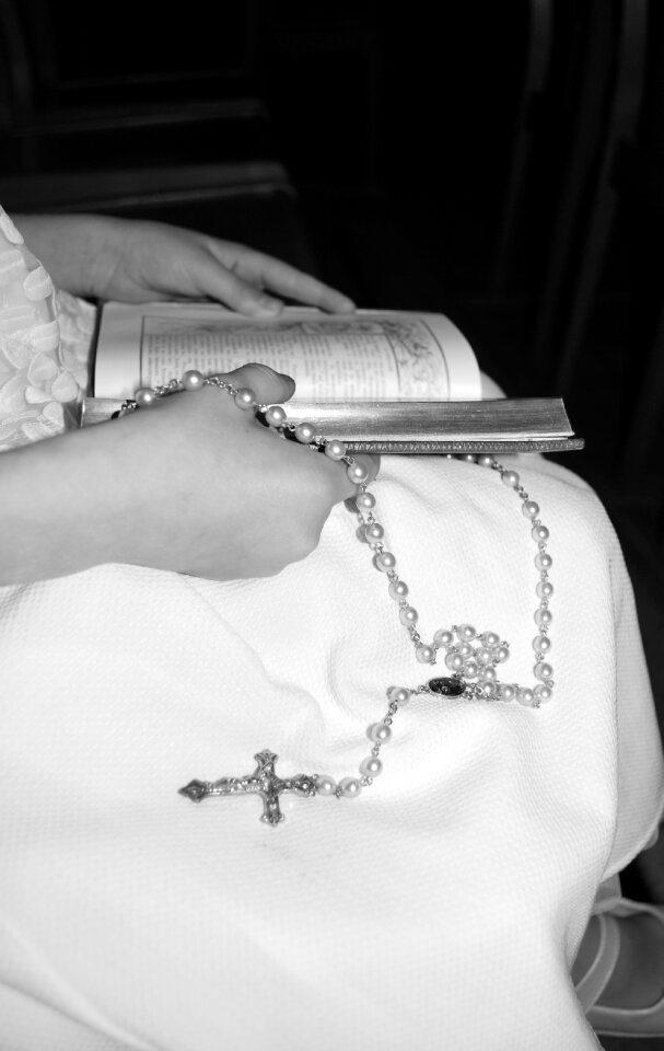 White dress rosary missal
