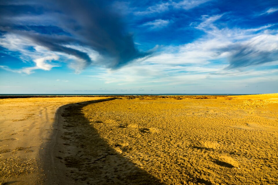 Sunset sky horizon sand