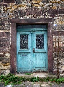 Sand stone wooden door old door photo