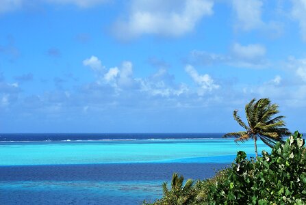 Island of huahine blue pacific photo
