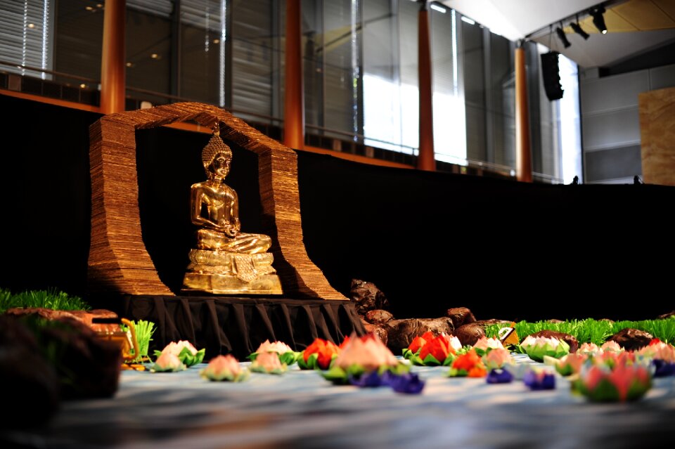 Lotus meditation statue