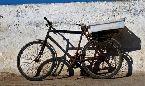 Two wheeled vehicle means of transport bicycles photo