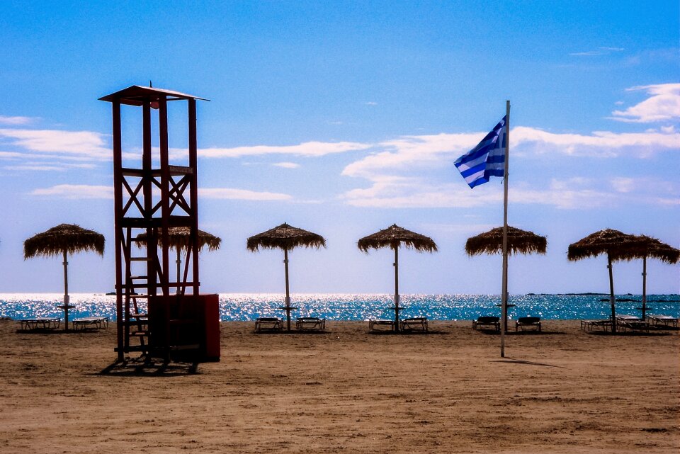Greece beach umbrella umbrellas