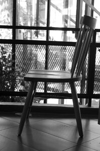 Furniture wood black and white photo