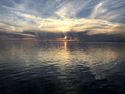 Sunset mediterranean lake photo