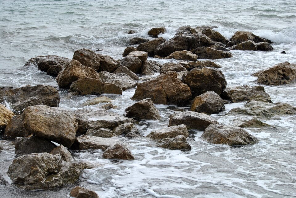 Stones in the sea beach water