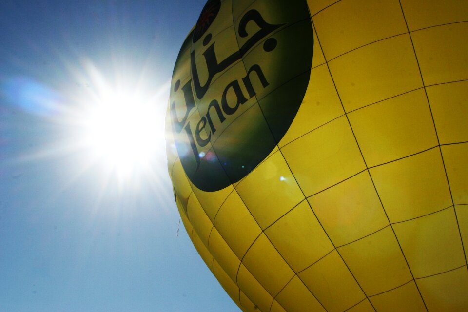 Sunshine blue day hot air balloon