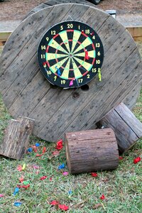 Dart board wood fun photo