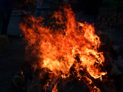 Flames blaze