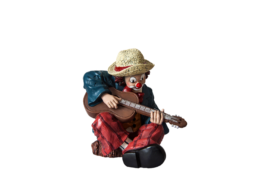 Musical clown cheerful guitar