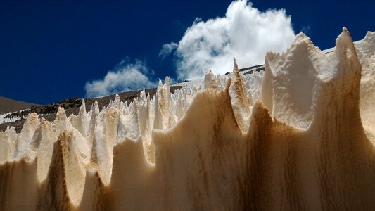Ice height eternal snow