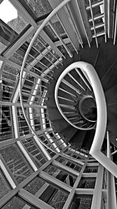 Gradually black and white photo staircase