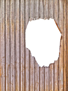 Damaged wood pattern metal gate photo