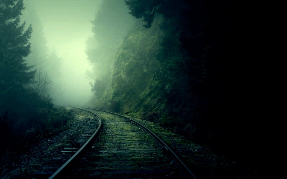Dark rail landscape