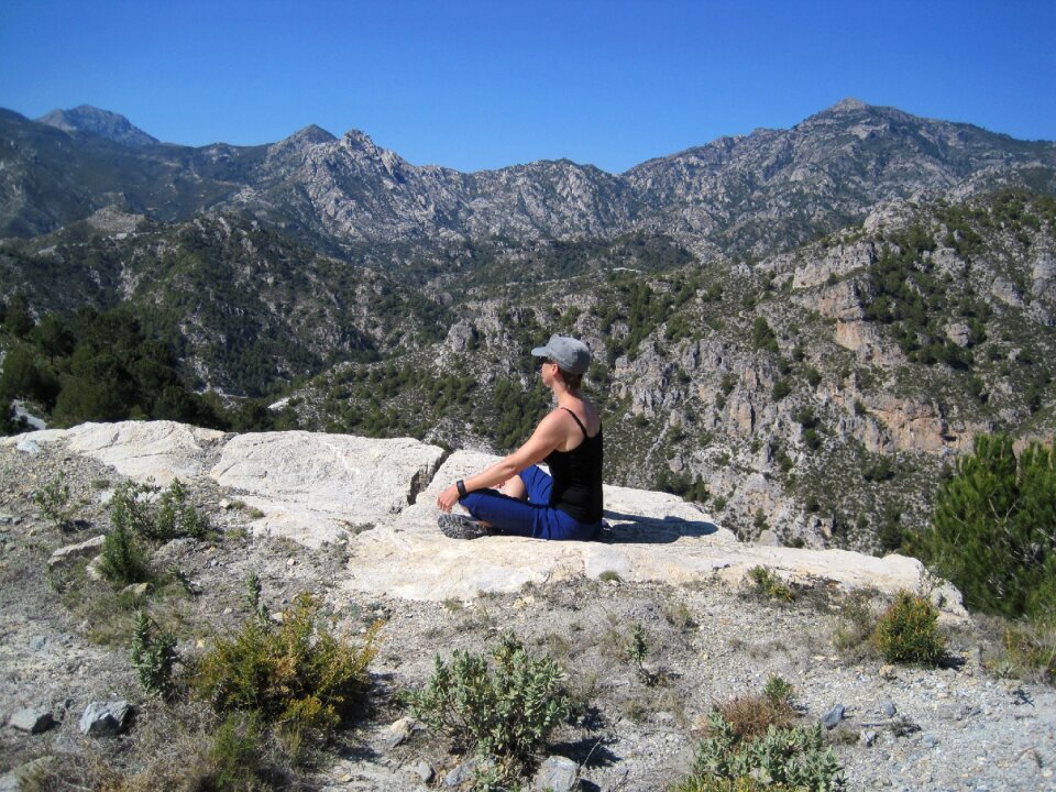 Woman hiking landscape
