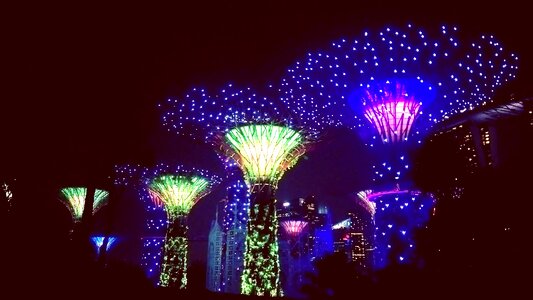 Marina bay evening urban landscape