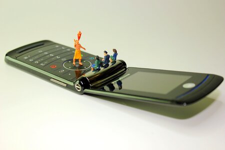 Viewers sitting flip phone
