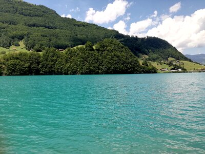 The alps lake the beauty of the mountains photo