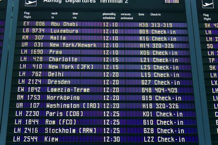 Display panel departures erding