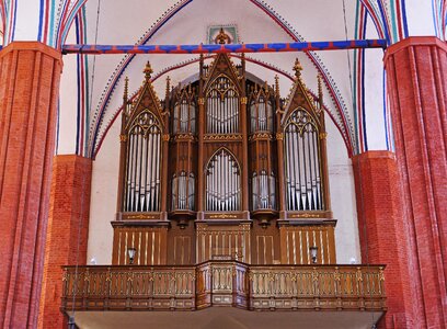Pointed arches brick gothic old organ photo