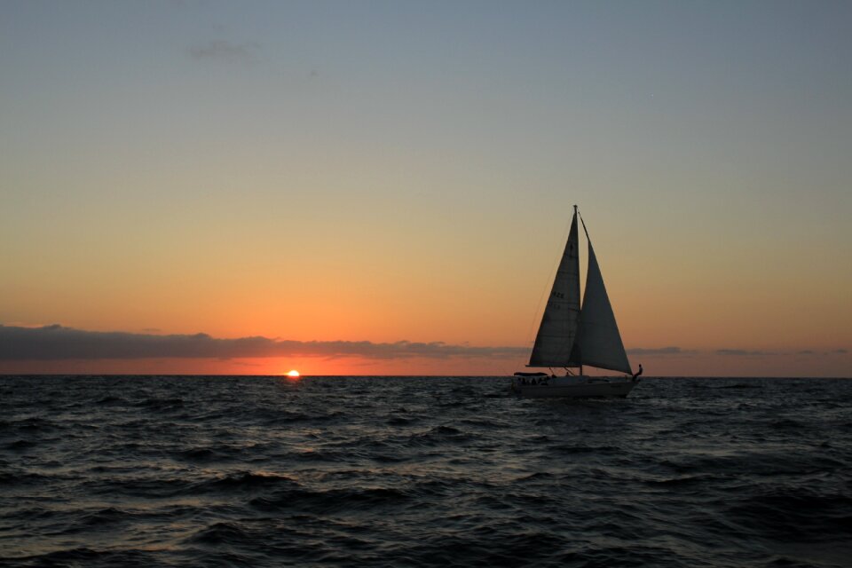 Sea boat landscape
