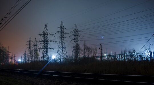 Power line transmission towers energy photo
