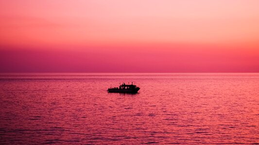 Dusk afternoon boat