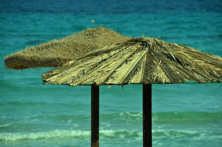 Beach parasol blue photo