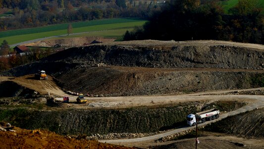 Construction vehicle excavation transport