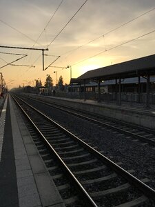 Sunrise deutsche bahn railway station photo