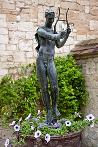 Playing lyre walled garden