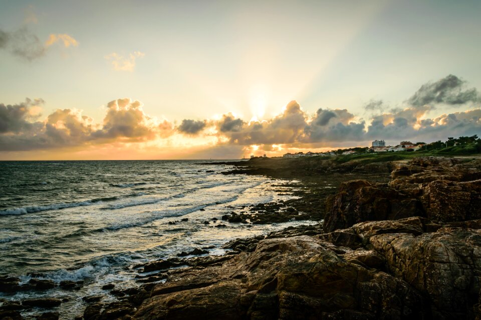 Landscape sea rocky coast photo