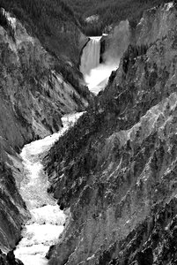 Waterfall black and white gray waterfall photo