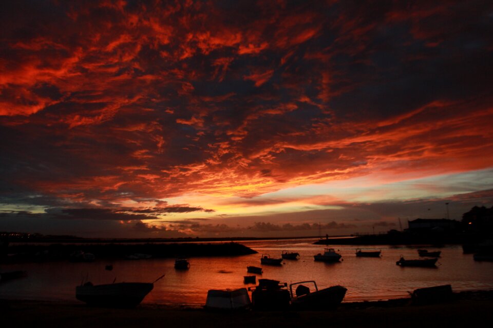 Awakening sunrise landscape red dawn photo