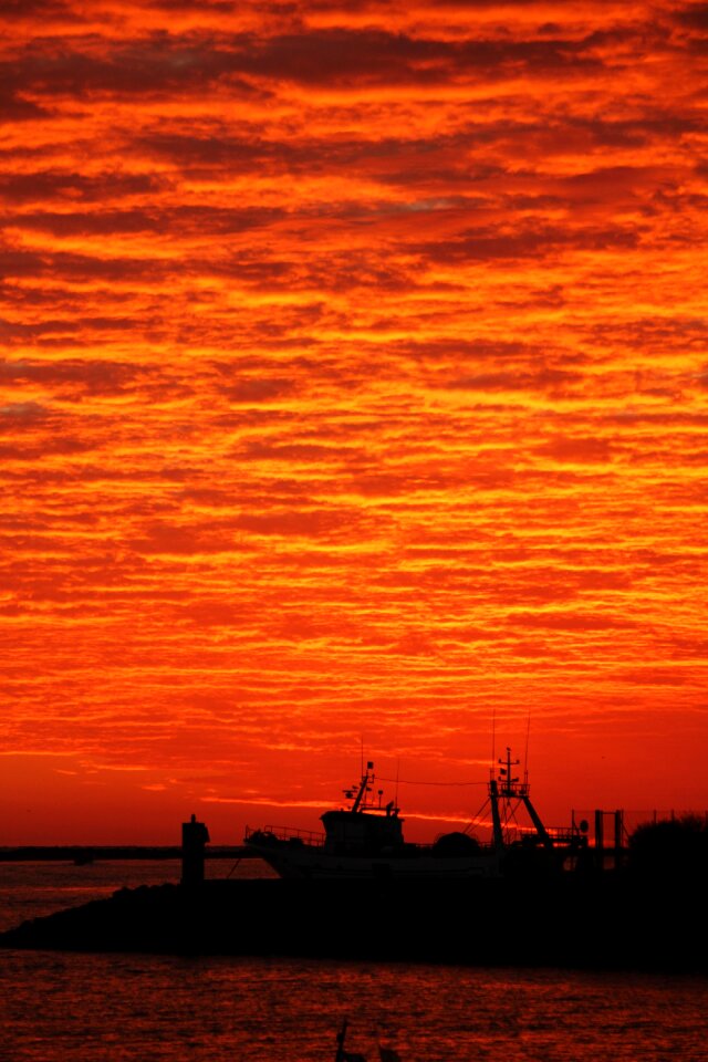 Awakening sunrise landscape red dawn