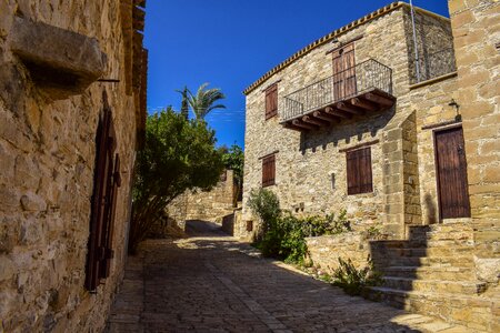 Exterior stone built backstreet photo